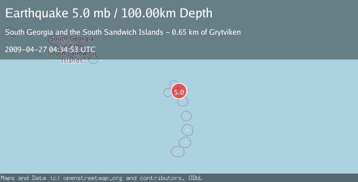 Map of SOUTH SANDWICH ISLANDS REGION