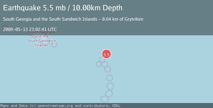 Map of SOUTH SANDWICH ISLANDS REGION