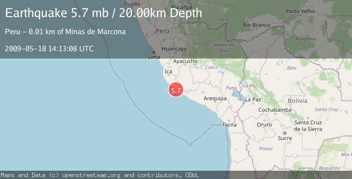 Map of NEAR COAST OF CENTRAL PERU
