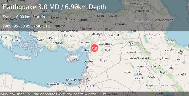 Map of TURKEY-SYRIA BORDER REGION