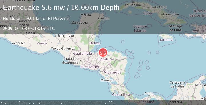 Map of OFFSHORE HONDURAS