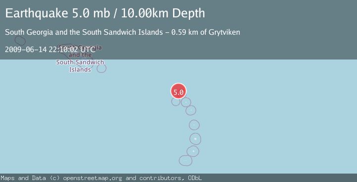 Map of SOUTH SANDWICH ISLANDS REGION