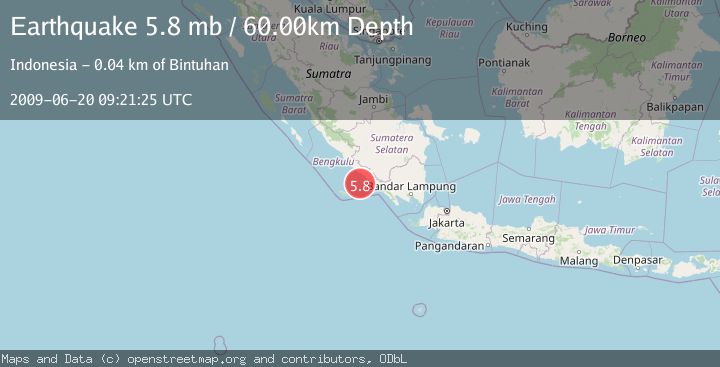 Map of SOUTHERN SUMATRA, INDONESIA