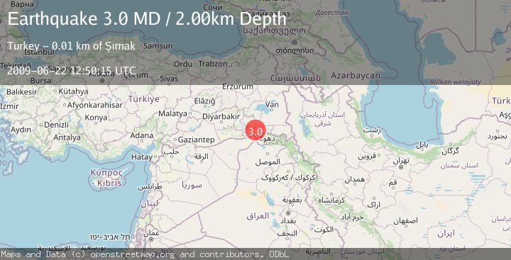 Map of TURKEY-SYRIA-IRAQ BORDER REGION