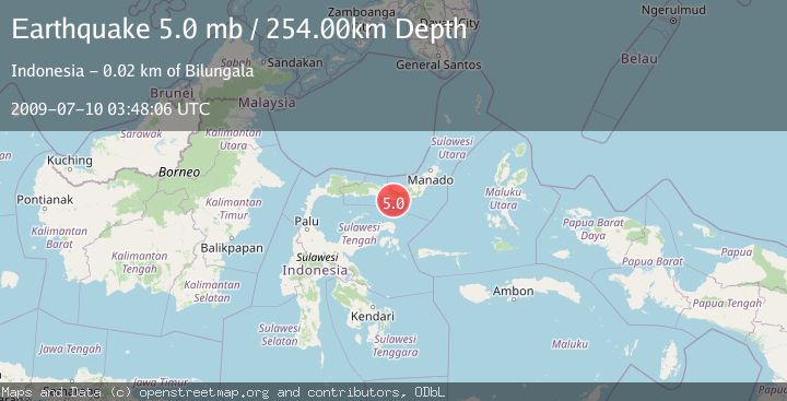 Map of MINAHASA, SULAWESI, INDONESIA