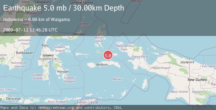 Map of PAPUA REGION, INDONESIA
