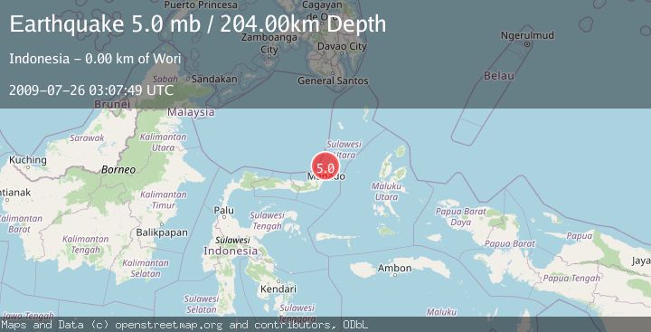 Map of MINAHASA, SULAWESI, INDONESIA