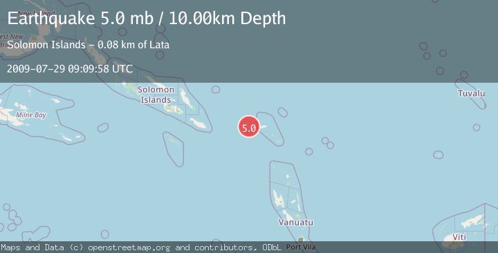 Map of SANTA CRUZ ISLANDS