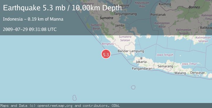 Map of SOUTHWEST OF SUMATRA, INDONESIA