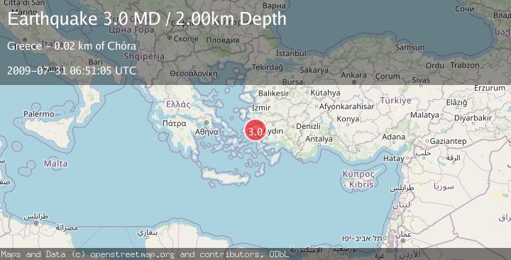 Map of DODECANESE ISLANDS, GREECE