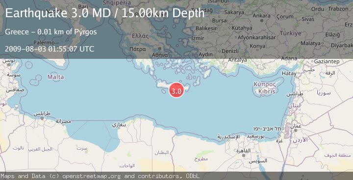 Map of CRETE, GREECE
