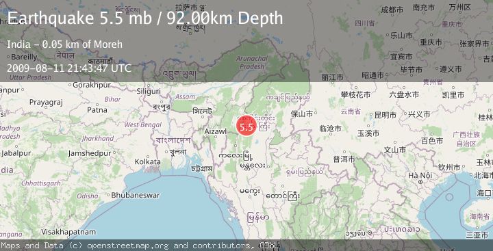 Map of MYANMAR-INDIA BORDER REGION