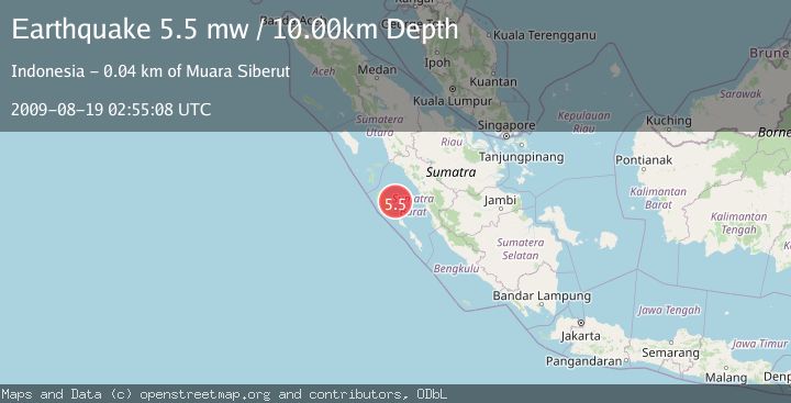 Map of KEP. MENTAWAI REGION, INDONESIA