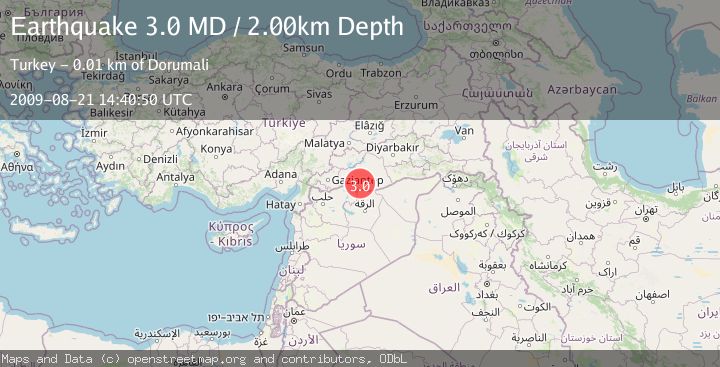 Map of TURKEY-SYRIA BORDER REGION