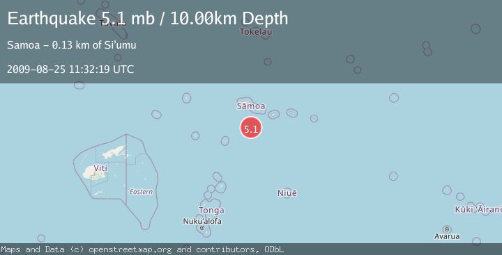 Map of SAMOA ISLANDS REGION