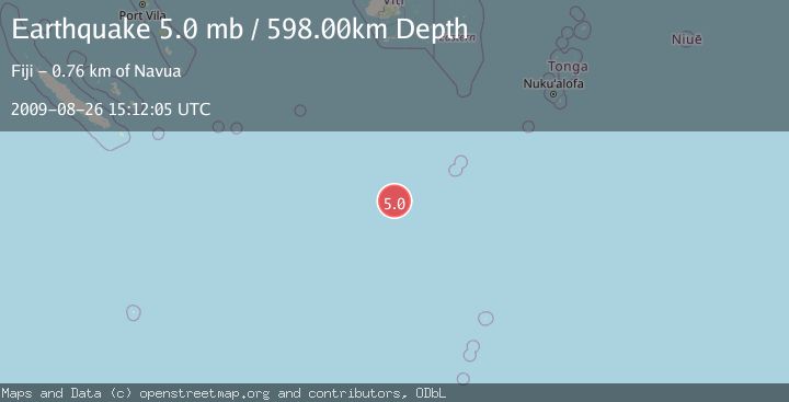 Map of SOUTH OF FIJI ISLANDS