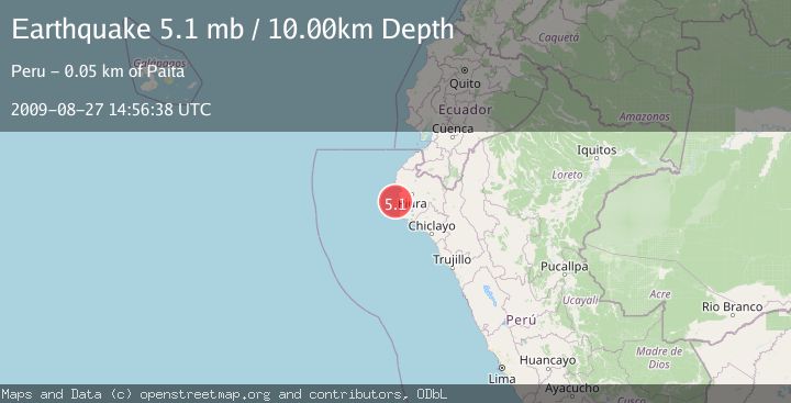 Map of NEAR COAST OF NORTHERN PERU