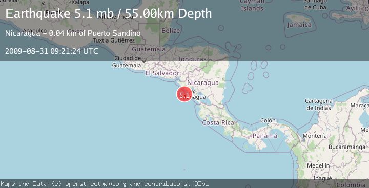 Map of NEAR COAST OF NICARAGUA