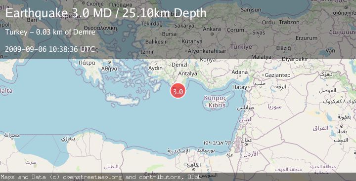 Map of EASTERN MEDITERRANEAN SEA