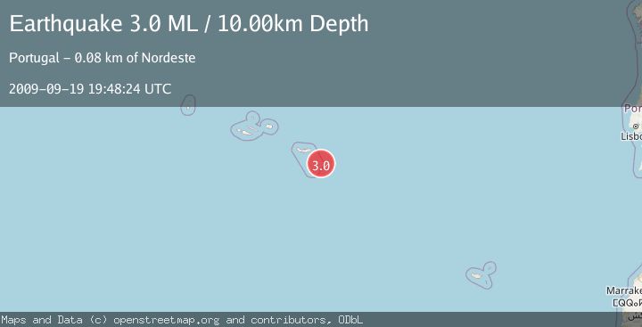 Map of AZORES ISLANDS REGION
