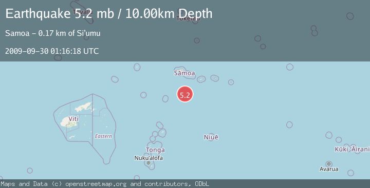 Map of SAMOA ISLANDS REGION