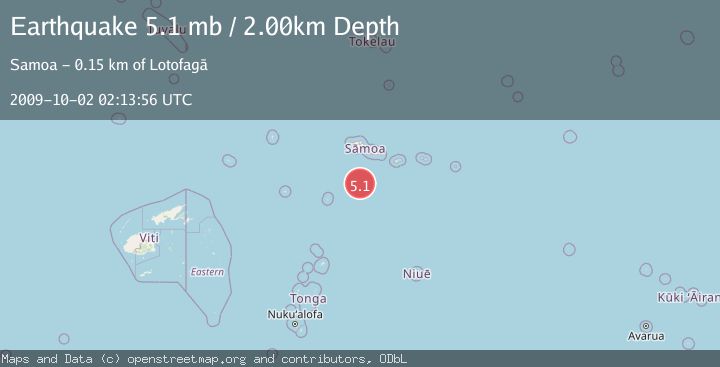 Map of SAMOA ISLANDS REGION