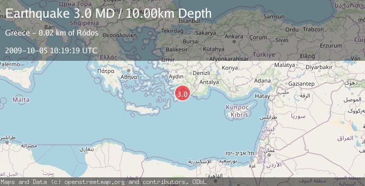 Map of DODECANESE ISLANDS, GREECE