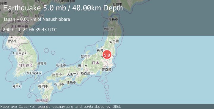 Map of EASTERN HONSHU, JAPAN
