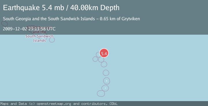 Map of SOUTH SANDWICH ISLANDS REGION