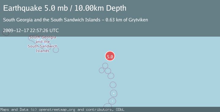 Map of SOUTH SANDWICH ISLANDS REGION