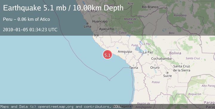 Map of NEAR COAST OF SOUTHERN PERU