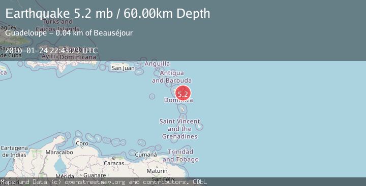 Map of GUADELOUPE REGION, LEEWARD ISL.