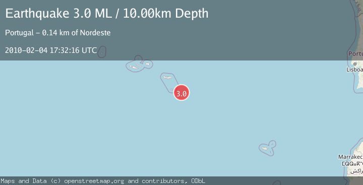 Map of AZORES ISLANDS REGION