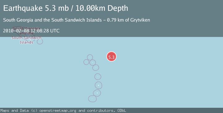 Map of SOUTH SANDWICH ISLANDS REGION
