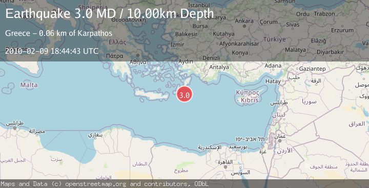 Map of DODECANESE ISLANDS, GREECE