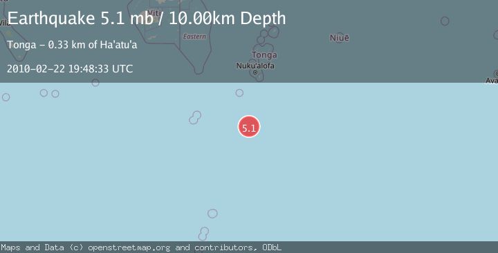 Map of SOUTH OF TONGA