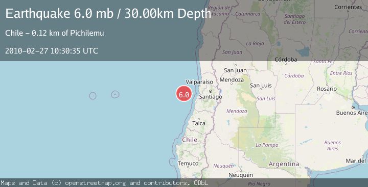 Map of OFF COAST OF VALPARAISO, CHILE
