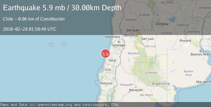 Map of OFFSHORE MAULE, CHILE