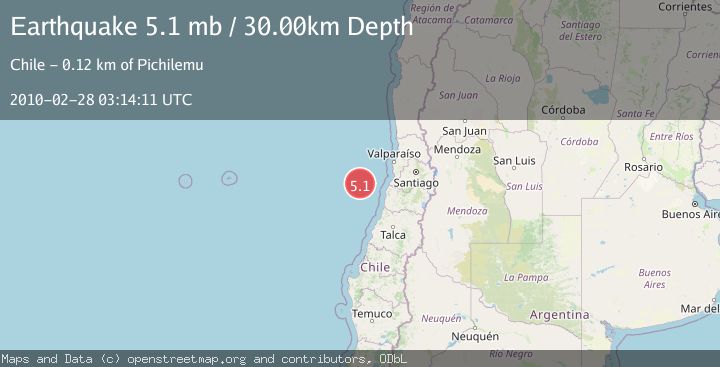 Map of OFF COAST OF VALPARAISO, CHILE