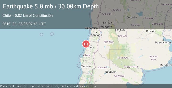 Map of OFFSHORE MAULE, CHILE