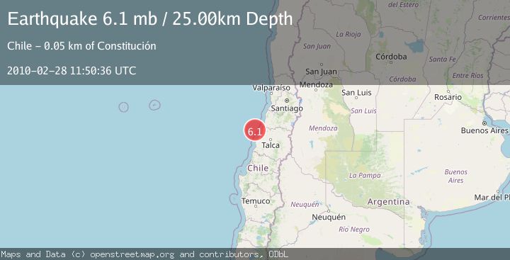 Map of OFFSHORE MAULE, CHILE