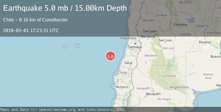 Map of OFF COAST OF O'HIGGINS, CHILE