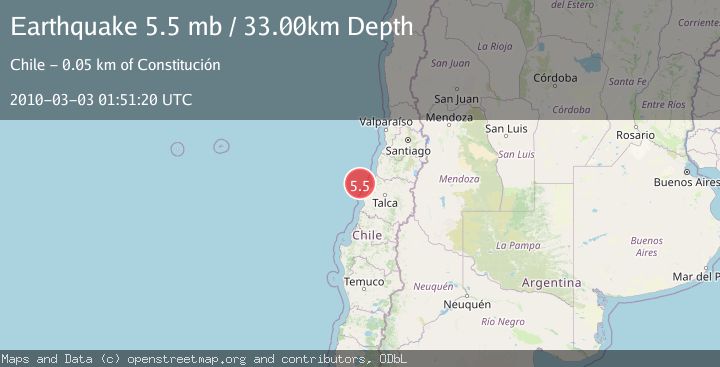 Map of OFFSHORE MAULE, CHILE