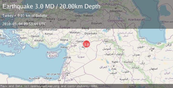 Map of TURKEY-SYRIA BORDER REGION