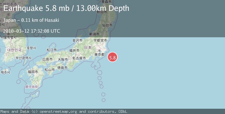 Map of OFF EAST COAST OF HONSHU, JAPAN