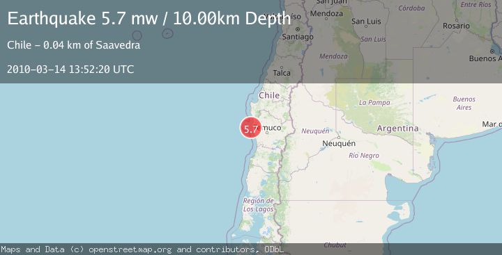 Map of OFFSHORE ARAUCANIA, CHILE