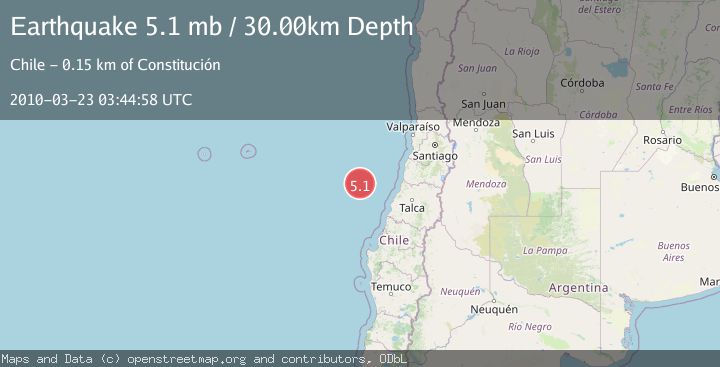 Map of OFF COAST OF O'HIGGINS, CHILE