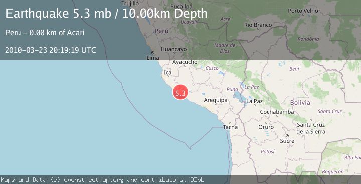 Map of NEAR COAST OF SOUTHERN PERU