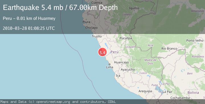 Map of NEAR COAST OF CENTRAL PERU