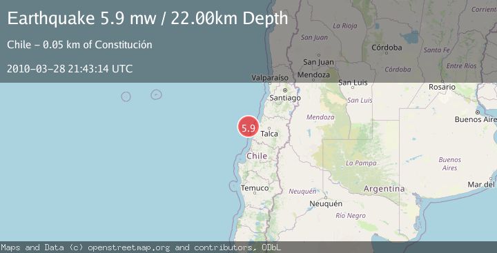 Map of OFFSHORE MAULE, CHILE